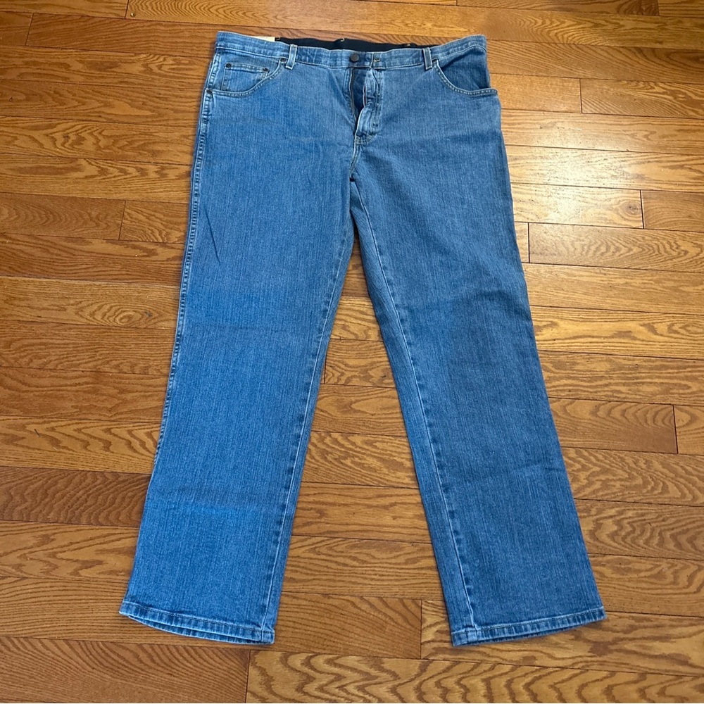 New Faded Glory Stretch Waistband Denim Medium Blue Men’s Jeans Size:42W x 32L